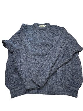 Aran Crafts from Ireland Navy Blue 100% Wool Sweater